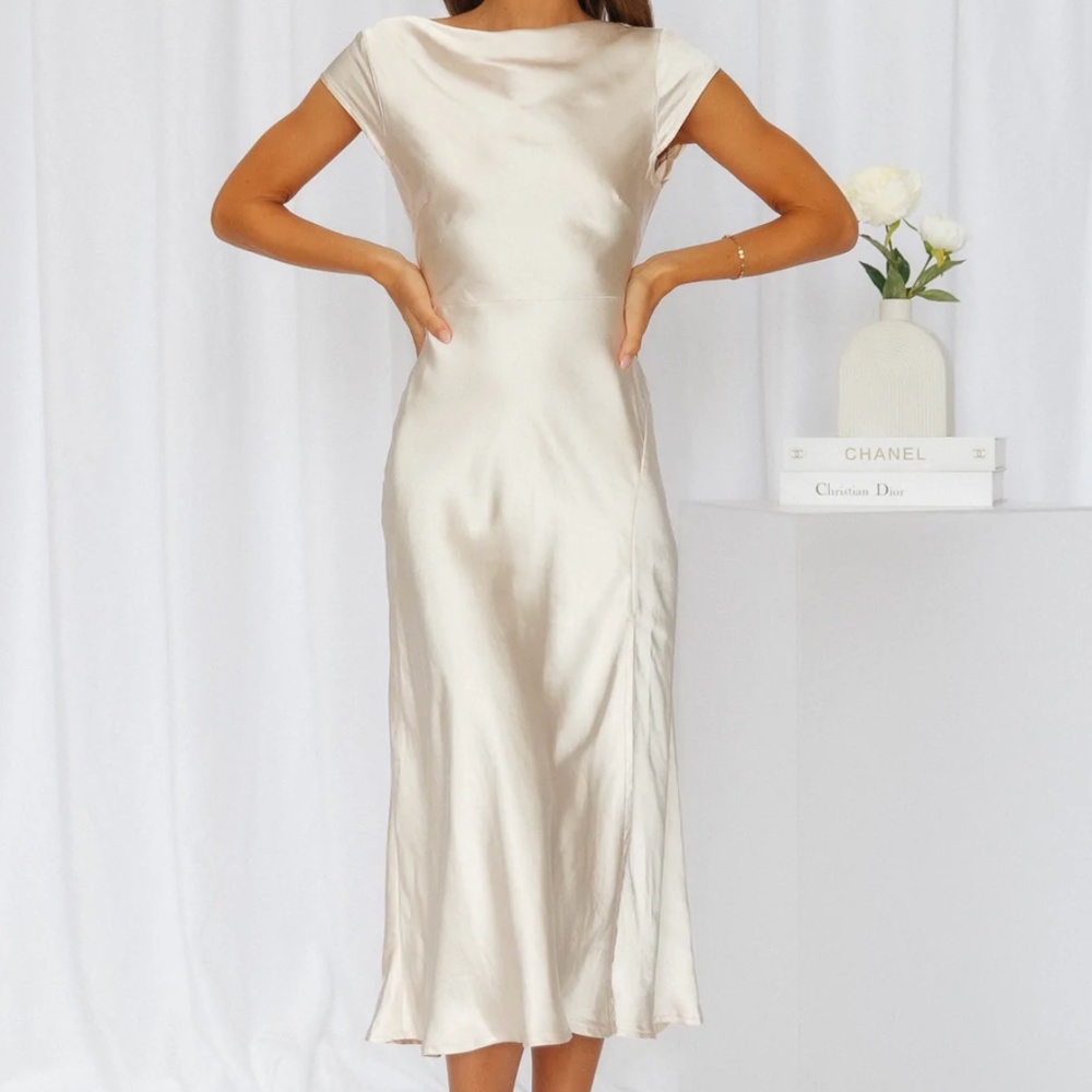 Get In Formation Satin Midi Dress